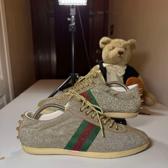 Gucci Other - Gucci silver Glitter Mens Sneakers Sz 44 / 11